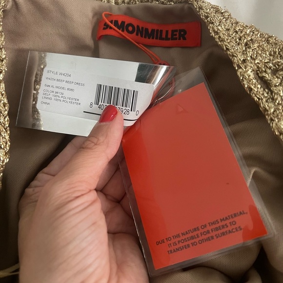 Simon Miller Beep Beep Lurex Crochet Cutout Maxi Dress Star Gold NEW with tags - Picture 6 of 8